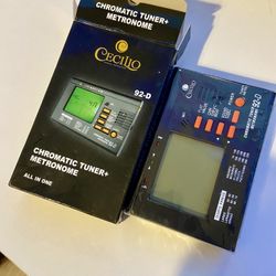 Cecilio 2-in-1 Tuner and Digital Metronome, Chromatic Tuner with Metronome for Guitar, Bass, Violin,