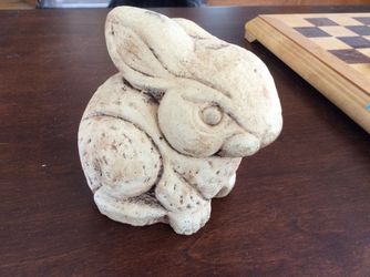 Concrete bunny 6 “tall very heavy can use outdoors or indoors