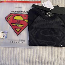 YOUNG LA black Superman compression shirt (original w/tags)