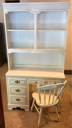 Off White Desk with Matching Book Shelf & Chair