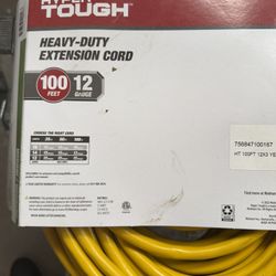 100’ New Heavy duty  Yellow 12 Amp Extension Cord