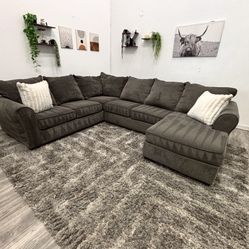 Grey Sectional Couch - Free Delivery 