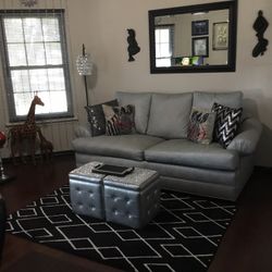 Gray Faux Croc Sofa Sleeper