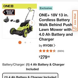 ONE+ 18V 13 in. Cordless Battery Lawn Mower