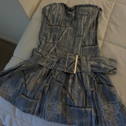 Cute denim mini dress 