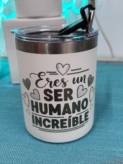 12 oz Coffee mug, tumbler, with motivational quote, steinless steel