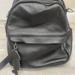Black Leather Backpack