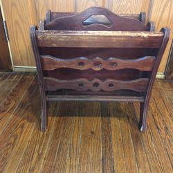 Wood Magazine Rack 