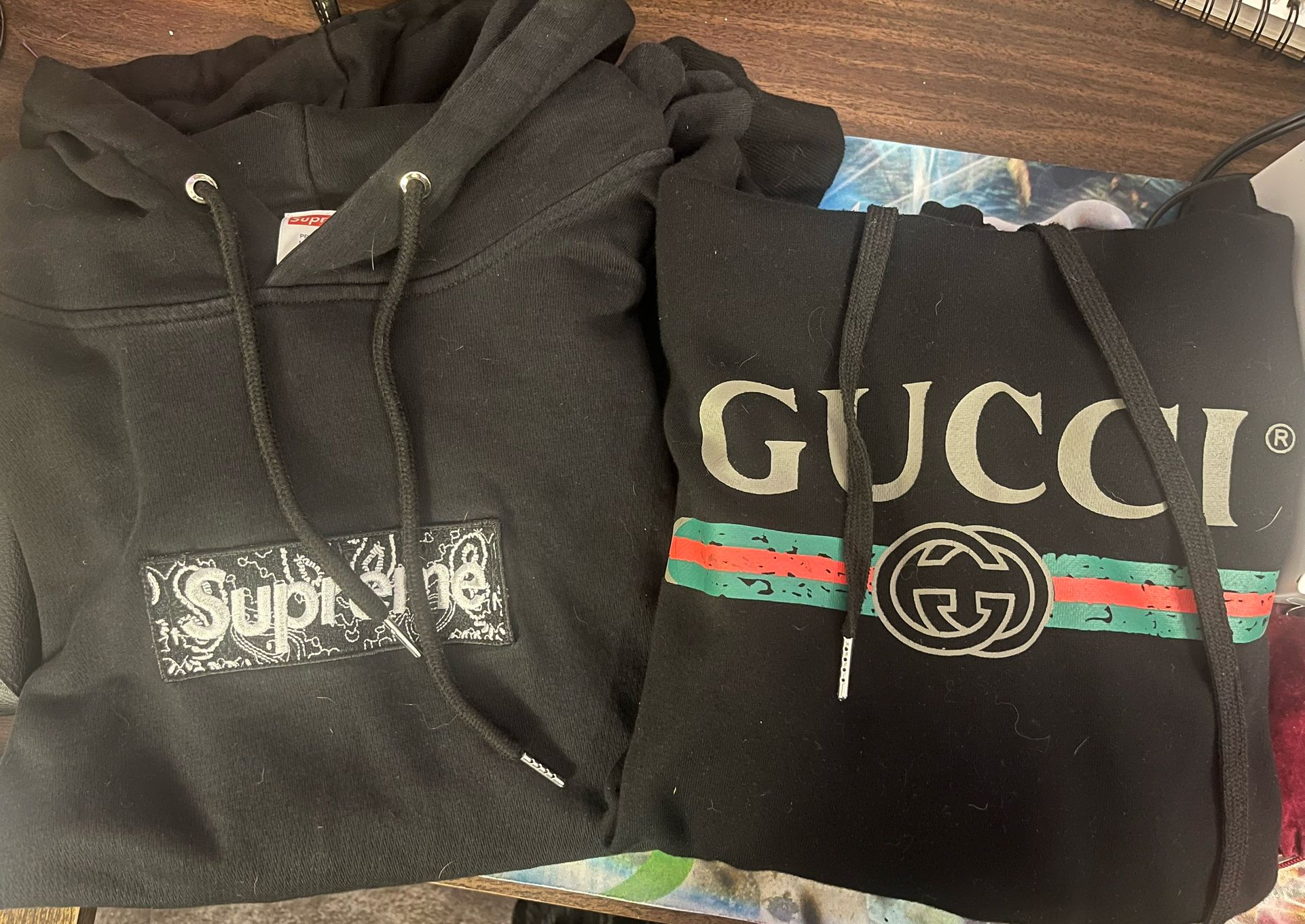 Supreme and Gucci Hoodies