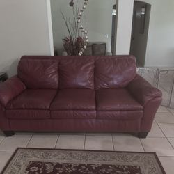 Red Leather Living Room Set