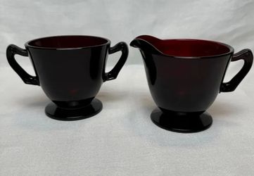 Anchor Hocking Sugarer And Creamer