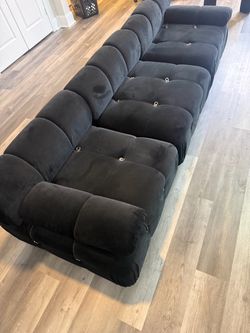 Black Velvet Modular Sectional Sofa