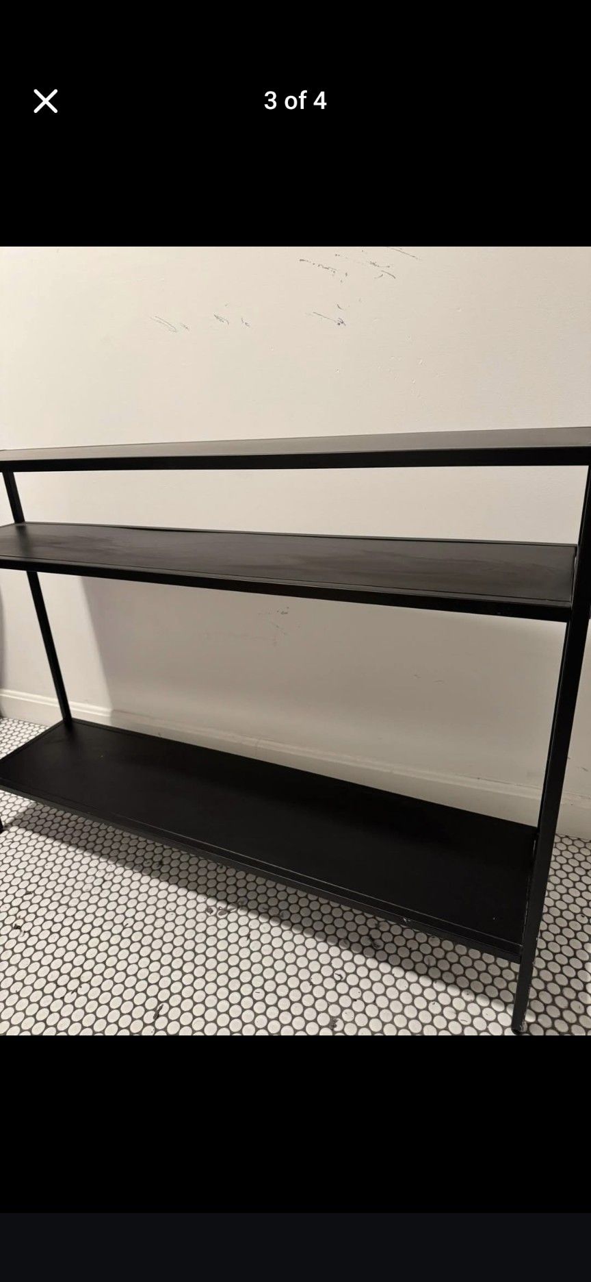 Black Console Table With Metal Shelves
