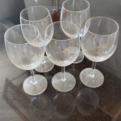 5 Barely Used Wine Glasses