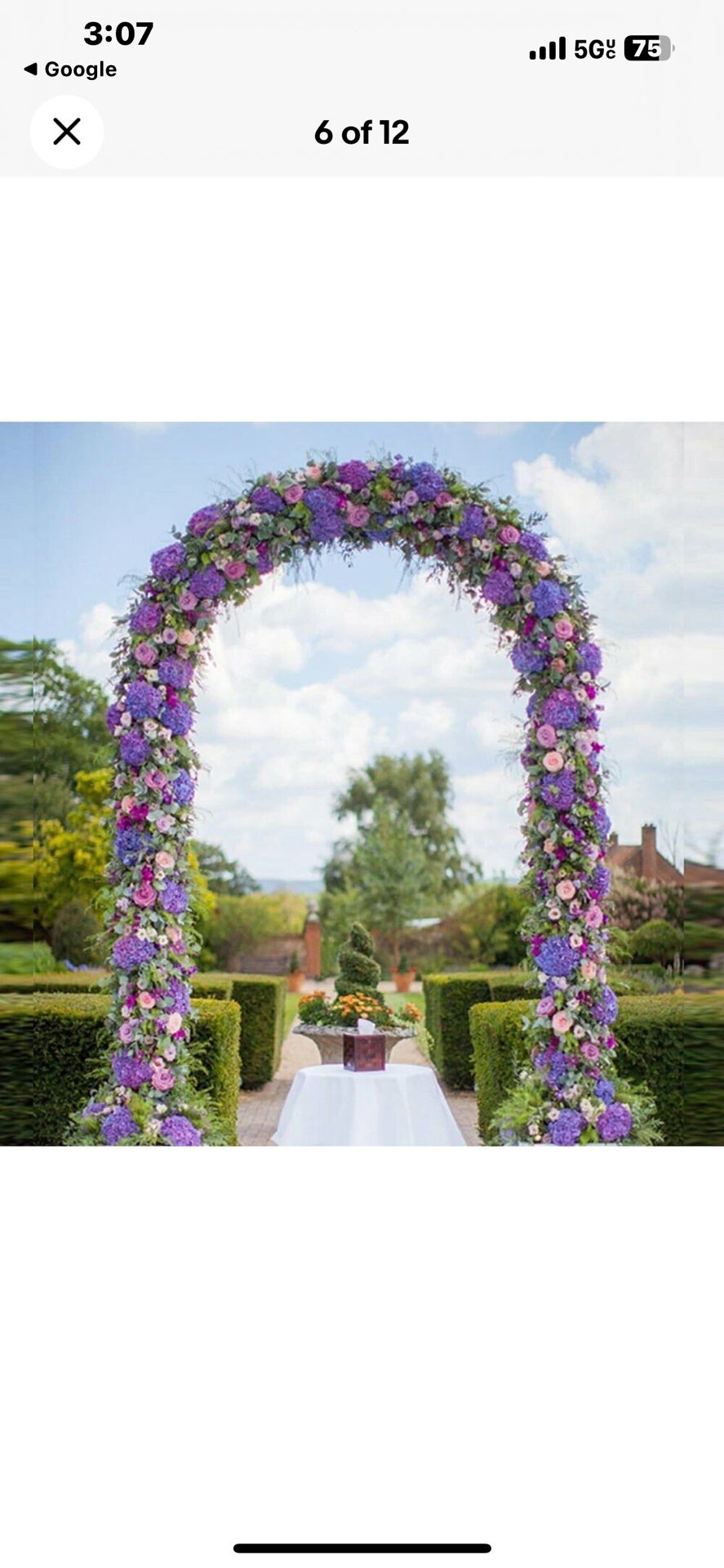 7.9 Ft Metal Tall Arch Garden Bridal Party Decoration Prom Flower Wedding