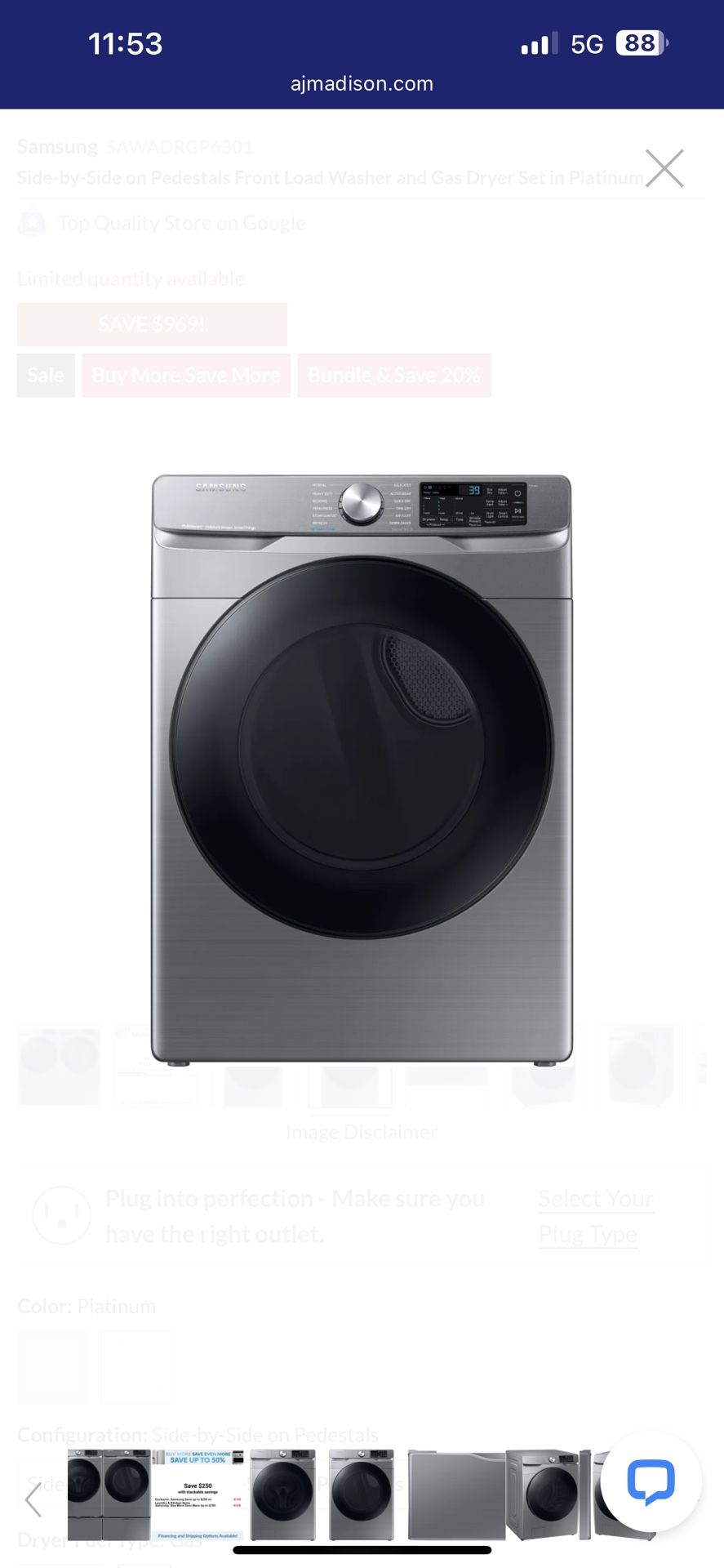 Samsung Front Load Washer and Dryer Set