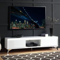 Brand New LED White/Chrome TV stand