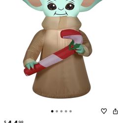 Gemmy Christmas Airblown Inflatable The Child w/Candy Cane Star Wars, 3.5 ft Tall, Brown  Perfect Christmas Decorations!