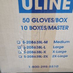 Uline Secure Grip Nitrile Gloves - Powder-Free, Black, Large