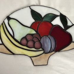 Vintage Stained Glass Fruit Basket