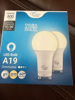 FREE: NEW Twin Pack A19 Bulbs 4000K Daylight