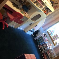 Pink And White Loft Bed 