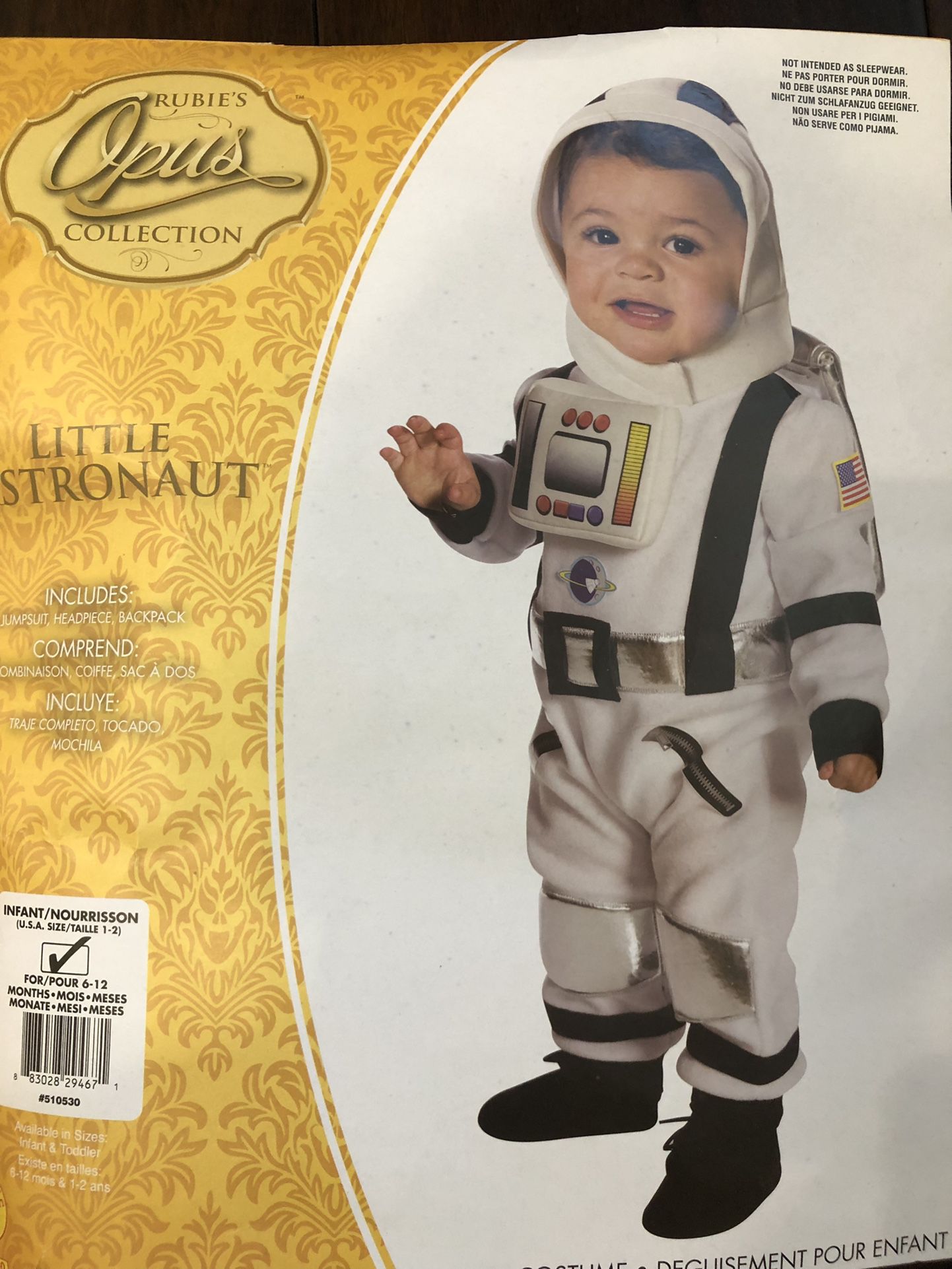 Baby Astronaut Costume Size 6-12 months
