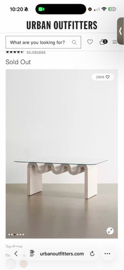 Urban Outfitters Wave Base Glass Coffee Table
