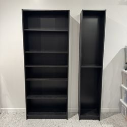 IKEA Billy Bookshelf x2 - Black Oak Effect  (Bookcases Sold Together or Separately:  Wide = $50 / Narrow = $20)