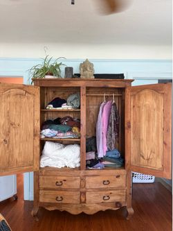 Solid wood armoire