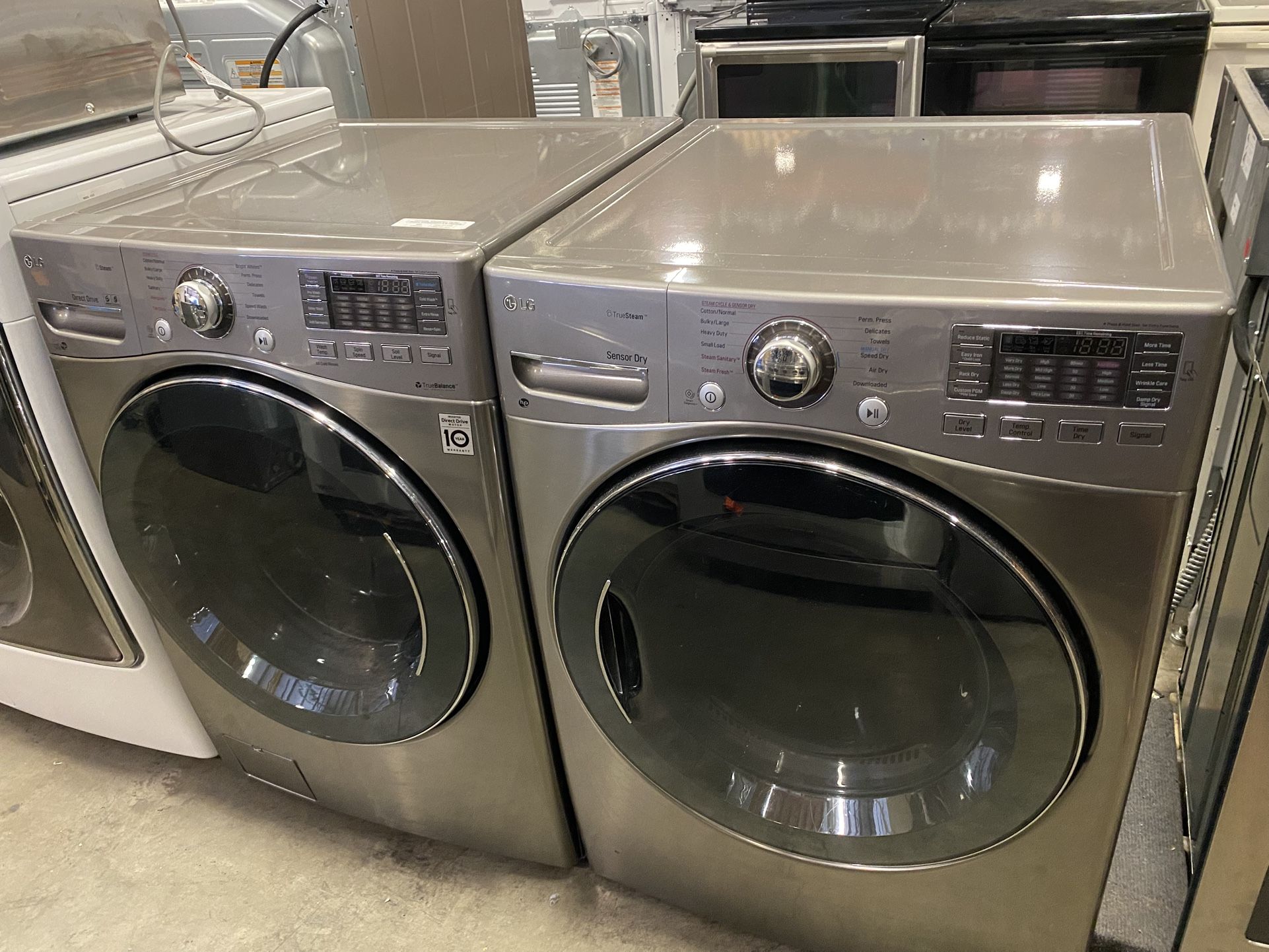 LG XL CAPACITY NEWER WASHER DRYER SET RELIABLE WORKS GREAT SERVICED RECENTLY WARRANTY