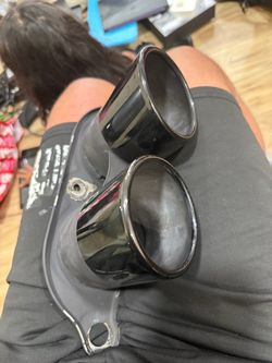 Dual Exhaust Tip Set Black Chrome