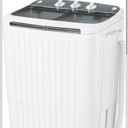 Portable Washing Machine, 17.6 Lbs Compact Mini Washer and Dryer Combo,Twin Tub Laundry Washer with Spin Cycle, Soaking Function Ideal for Apartment, 