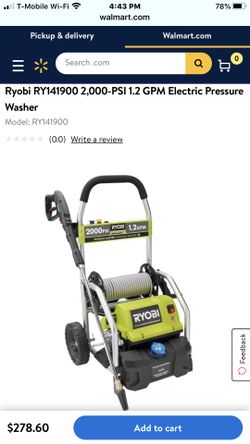 Ryobi 2000 PSI Preasure Washer