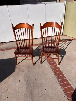 Vintage Wooden Chairs Spindle Back Windsor Style