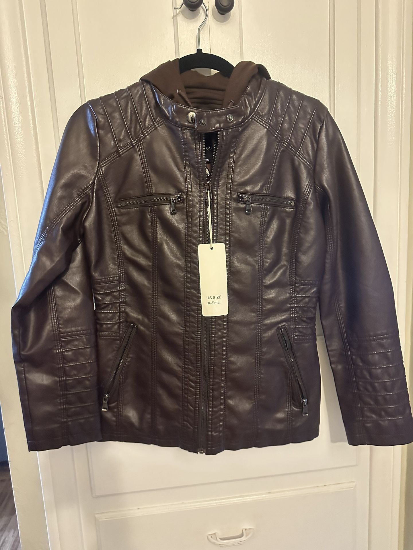Women’s brown Faux Leather jacket XS