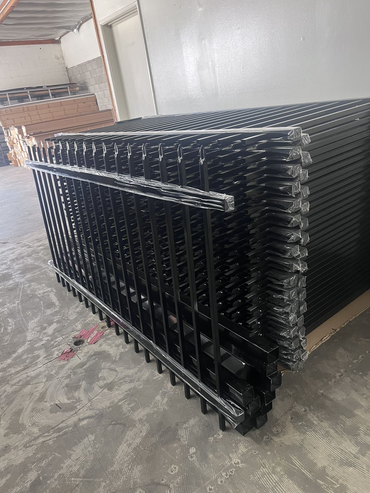 Metal fence 8’ x 8’ spike top Heavy Wrought Iron And Ready To Install