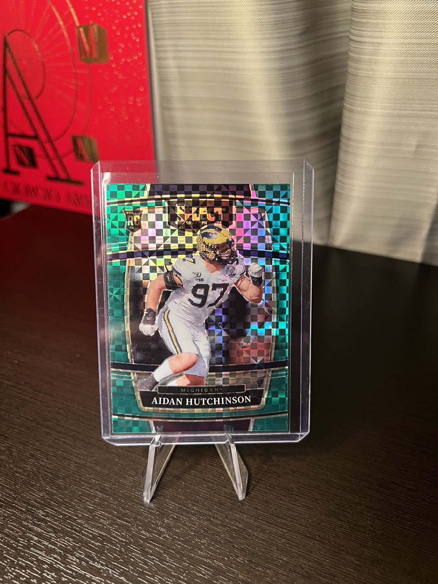Panini Select Rookie Aiden Hutchinson Green Checkered