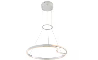 Finesse Decor Minsk 1-Light Single Round CCT Integrated LED Chrome Chandelier