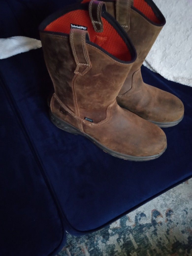 Timberland Pull On Work Boots Steel-toed Size 12
