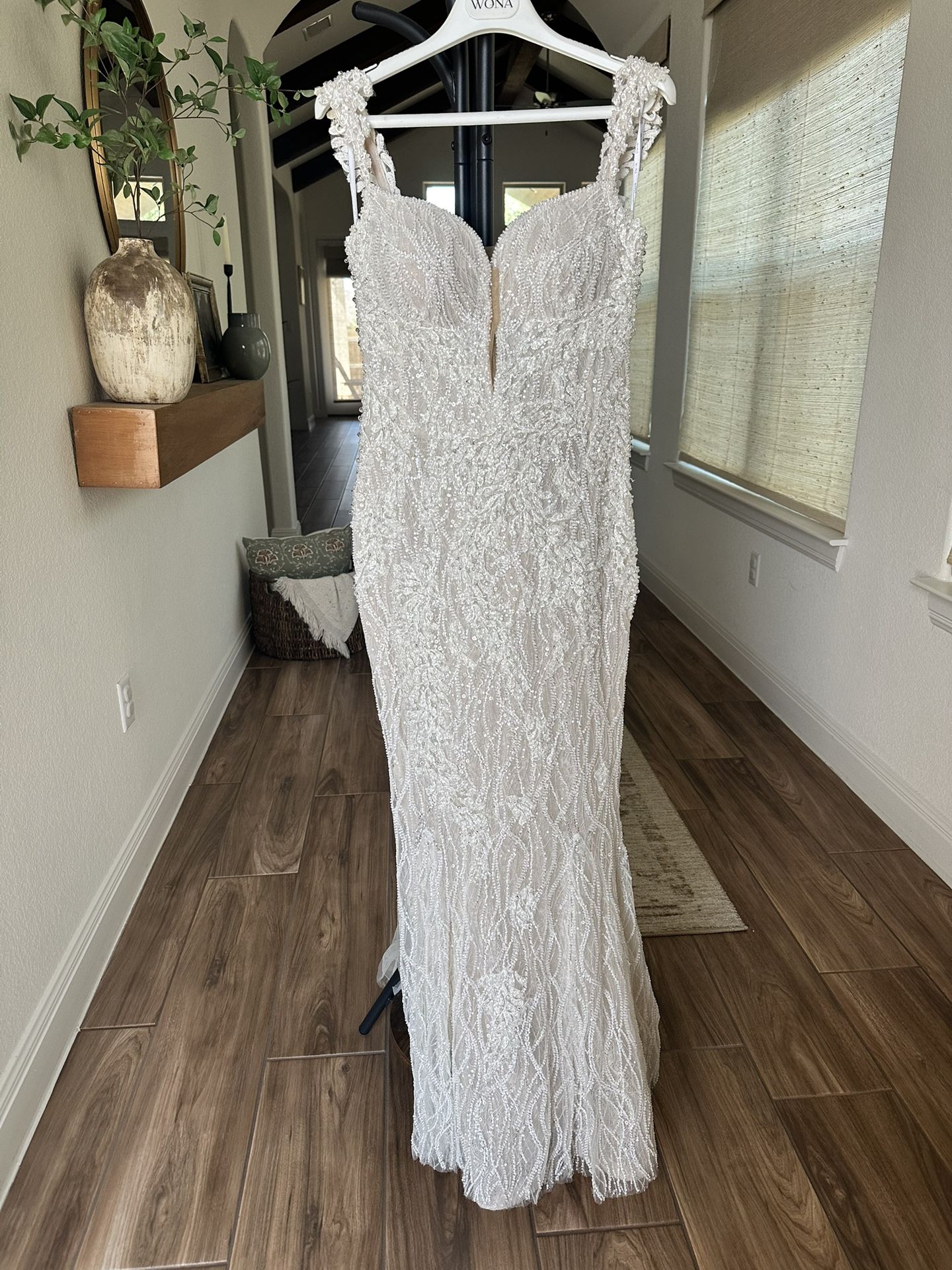 Wona Concept “Gabi” Wedding Dress + Cathedral Veil – $850 (Retail $4,100)