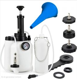 3L Brake Fluid Bleeder Kit – Manual Pump with 3 Adapters