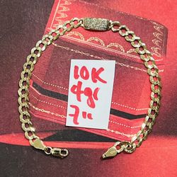10K Solid Gold Bracelet For Wedding 4Gr 7 Inches Long 