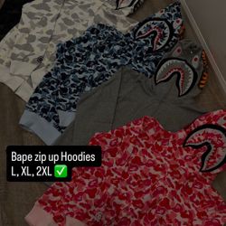 Bape Zip Up Hoodies And T-Shirts