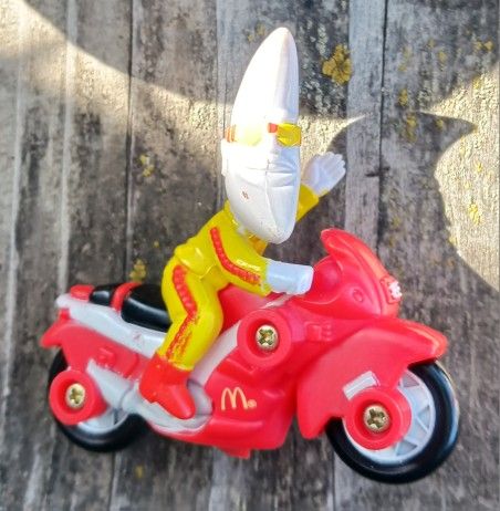 1988 McDonald's Happy Meal MAC Tonight - Moon Man on Red Motorcycle Toy Figure

