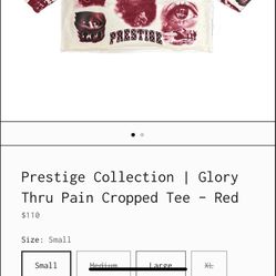 Prestige Collection] Glory Thru Pain Cropped Tee- Red