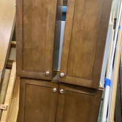 3 Wall Kitchen Cabinets 27”x30h, 2@12”x30