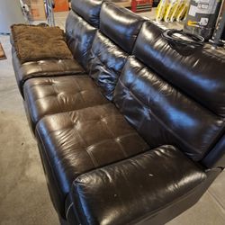 Reclining Leather Sofa and Loveseat