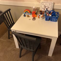 Kid Table And Two Chairs Crate & Barrel 