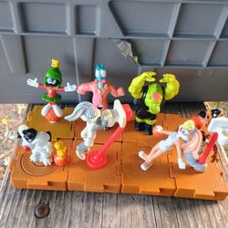 COMPLETE SET 8 1996 MCDONALD'S HAPPY MEAL SPACE JAM LOONEY TUNES WARNER TOYS Vintage